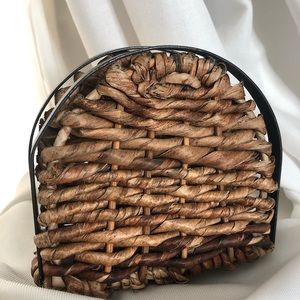 Wicker napkin holder